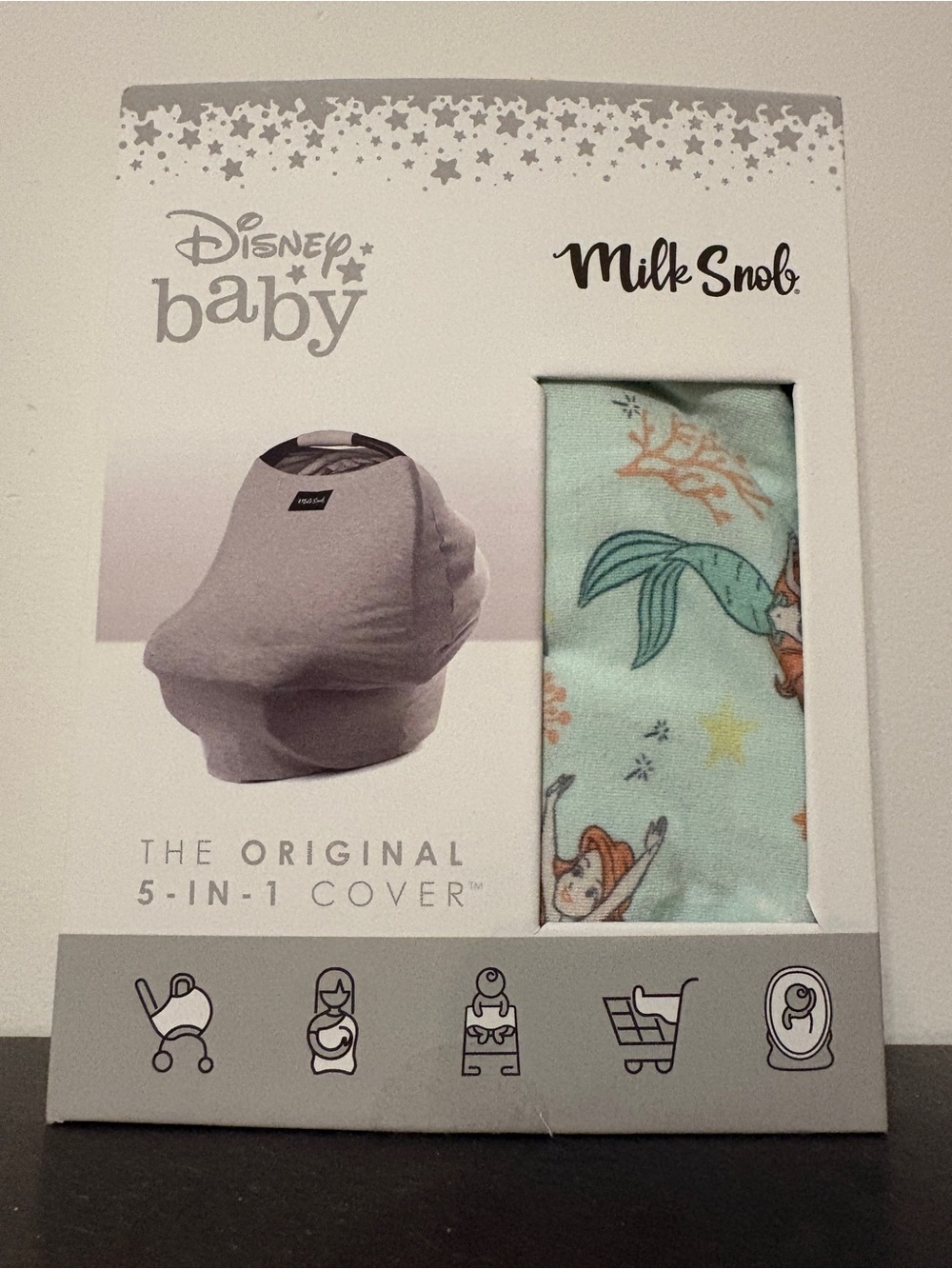 Milk Snob x Disney Baby Mint Ariel 5-in-1 Nursing & Car Seat Cover